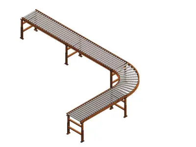 Roller conveyor belt 3D model