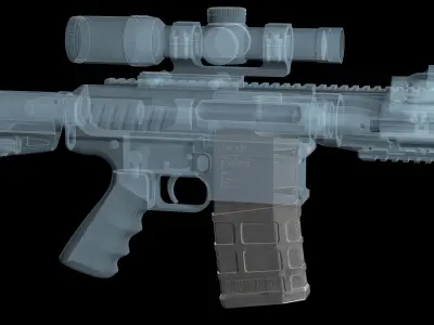 Magazine AR 10 Magpul PMAG 20 LR SR Gen M3 308 win Low-poly 3D model
