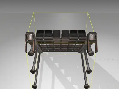 Futuristic Stairs - 13 - Rusty Textures Low-poly 3D model