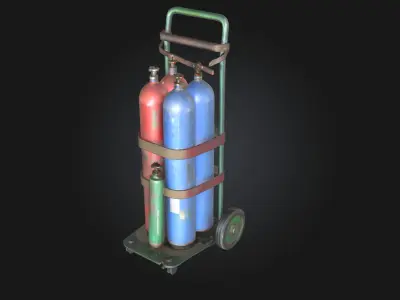 Gas Cylinder Cart  Industrial Mobility for Heavy-Duty Tasks 3D model
