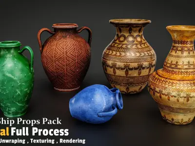 Pirate Ship Props  Low-poly 3D model