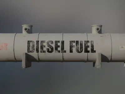 Industrial Diesel Fuel Storage Tank 3D model