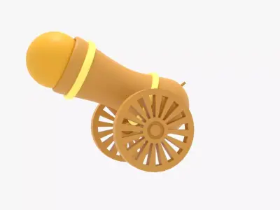 Cannon icon Low-poly 3D model