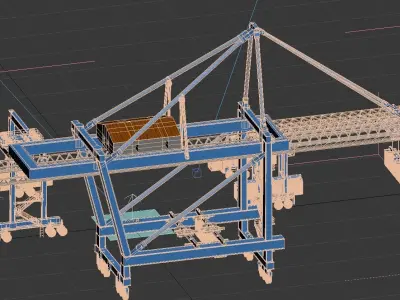 Port equipment crane gantry crane 3D model