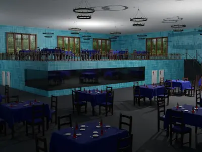 Restaurant  Low-poly 3D model purchase