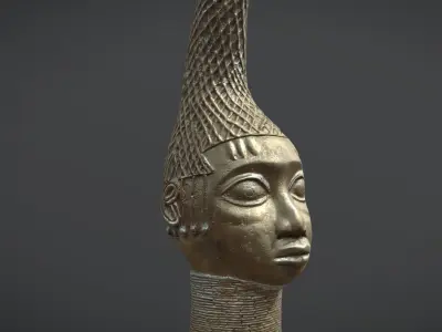 Queen Idia Bronze Head Low-poly 3D model