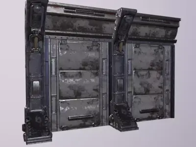 Industrial Walls Mini Kit Low-poly 3D model