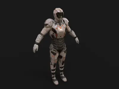 Space Armor Suit V23 Low-poly 3D model