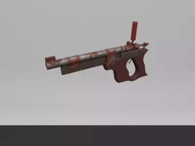 Handmade Pipe Pistol  Post Apocalyptic Gun Low-poly 3D model