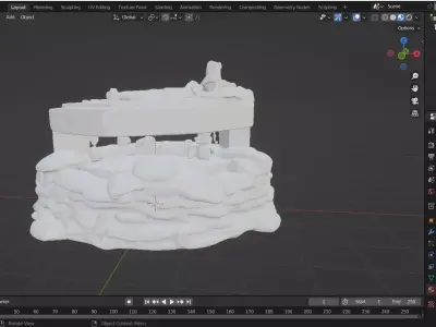 Cinematic Forest Bunker Low-poly 3D model