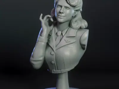 Peggy Carter from Captain America bust Free 3D print model