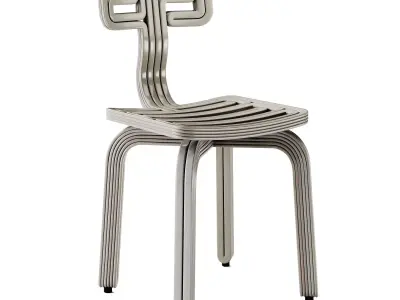Noo Ma Table and Kooij Chubby Chair 3D model