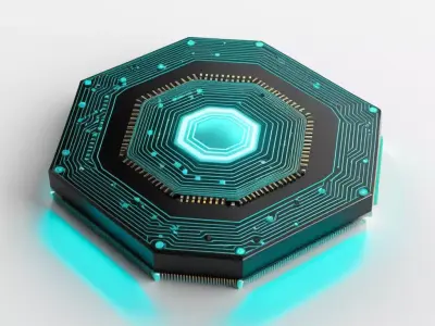 Futuristic Hexagon Microchip Processor 3D model