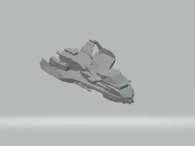 TD SpaceShip Low-poly 3D model