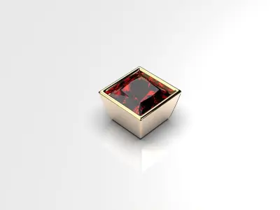 princess shape bezel flush setting ring heads 3D print model