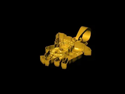 little krishna with cow pendent 3D print model