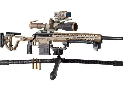 Victrix Scorpio V 338 Lapua Mag Low-poly 3D model