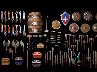 Ultimate Melee Armory 100 Low Poly 3D Models Low-poly 3D model