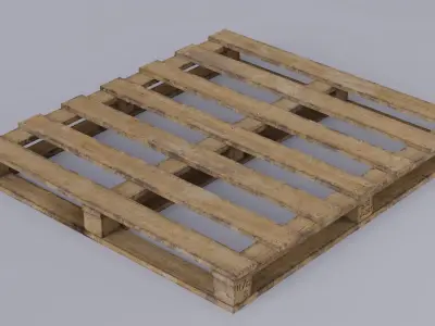 Industrial wooden pallet Low-poly 3D model