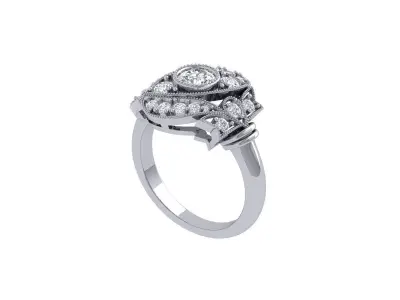 Art Deco Ring 3D print model 24