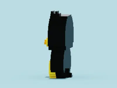 Voxel Penguin Low-poly 3D model