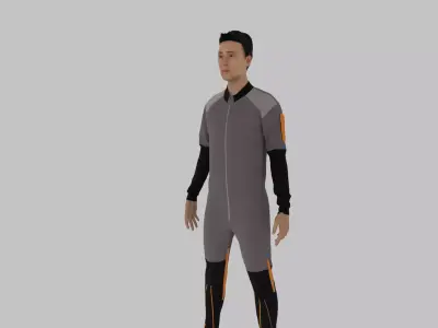 Parachute Jumper Low-poly 3D model