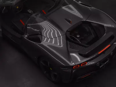 Ferrari SF90 Spider Fully rigged Low-poly 3D model