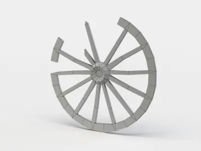 Damaged wheel Low-poly 3D model by DexsoftGames