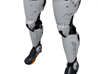 Cybernetic Leg with Hydraulics 3D model