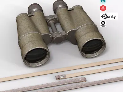Dienstglas Binoculars Low-poly 3D model