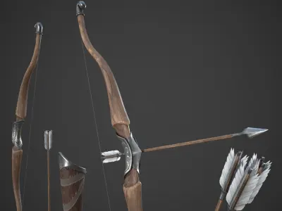 Fantasy Bow Low-poly 3D model purchase