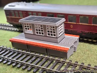 Double Edge Platform Underpass3 1-87 FDM color 3D print model