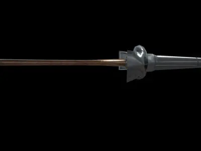 Saw Bronze Sword Low-poly 3D model