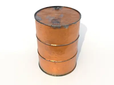 Rusty metal oil barrel 3D model