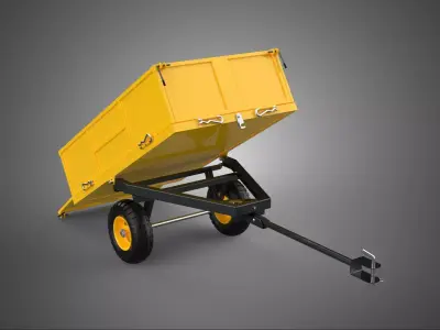 HEAVY DUTY TIPPING DUMP TRAILER CARGO CART WAGON TRACTOR VEHICLE 3D model