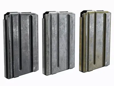 AR 15 M16 M4 magazine stanag 20 rounds Low-poly 3D model