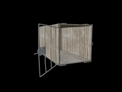 Dog Cage - 2 Models - PBR - Textured Low-poly 3D model