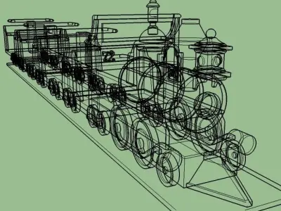 3D train toy Low-poly 3D model