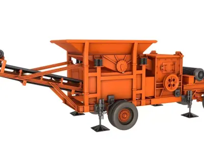 Stone Crusher Machine 3D model purchase