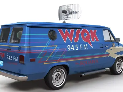 Stranger Things WSQK radio station van Low-poly 3D model