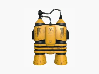Jetpack E03 Yellow Black - SciFi Character Design Low-poly 3D model