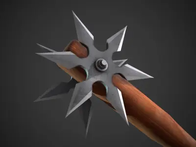Shuriken Baseball Bat Low-poly 3D model