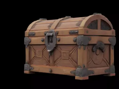 Medieval chest Low-poly 3D model