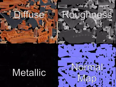 Grand Pirate Ship model pack Low-poly 3D model