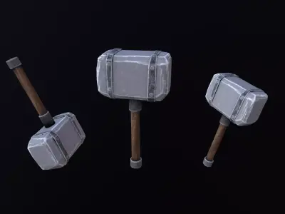 Hammer Stylized  Low-poly 3D model