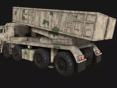 China PHL-191 rocket artillery Low-poly 3D model