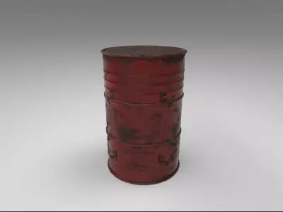 Oil Barrel low poly 3d model Low-poly 3D model