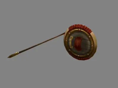 Defensive formation composed of shields  Low-poly 3D model