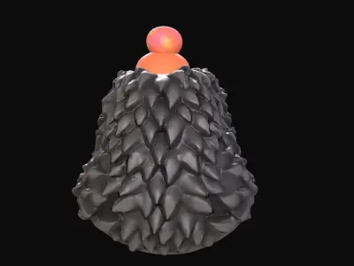 3D model hedgehog holding candy cane Low-poly 3D model