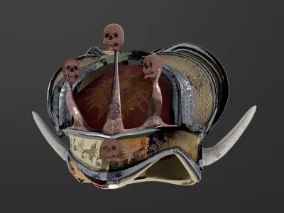 Ornate Gothic Fantasy Helmet 3D model